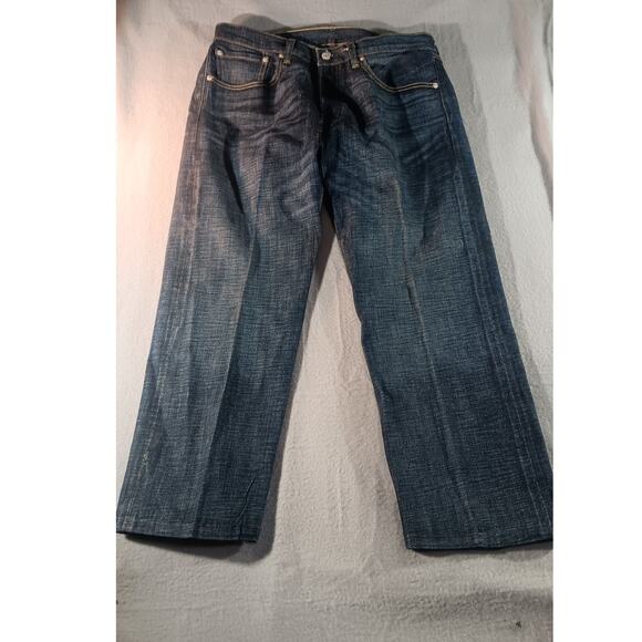 Levi’s 501 Men’s Jeans 33x23 Button Fly Straight Leg Blue Denim Red Tab Patch - Picture 1 of 10
